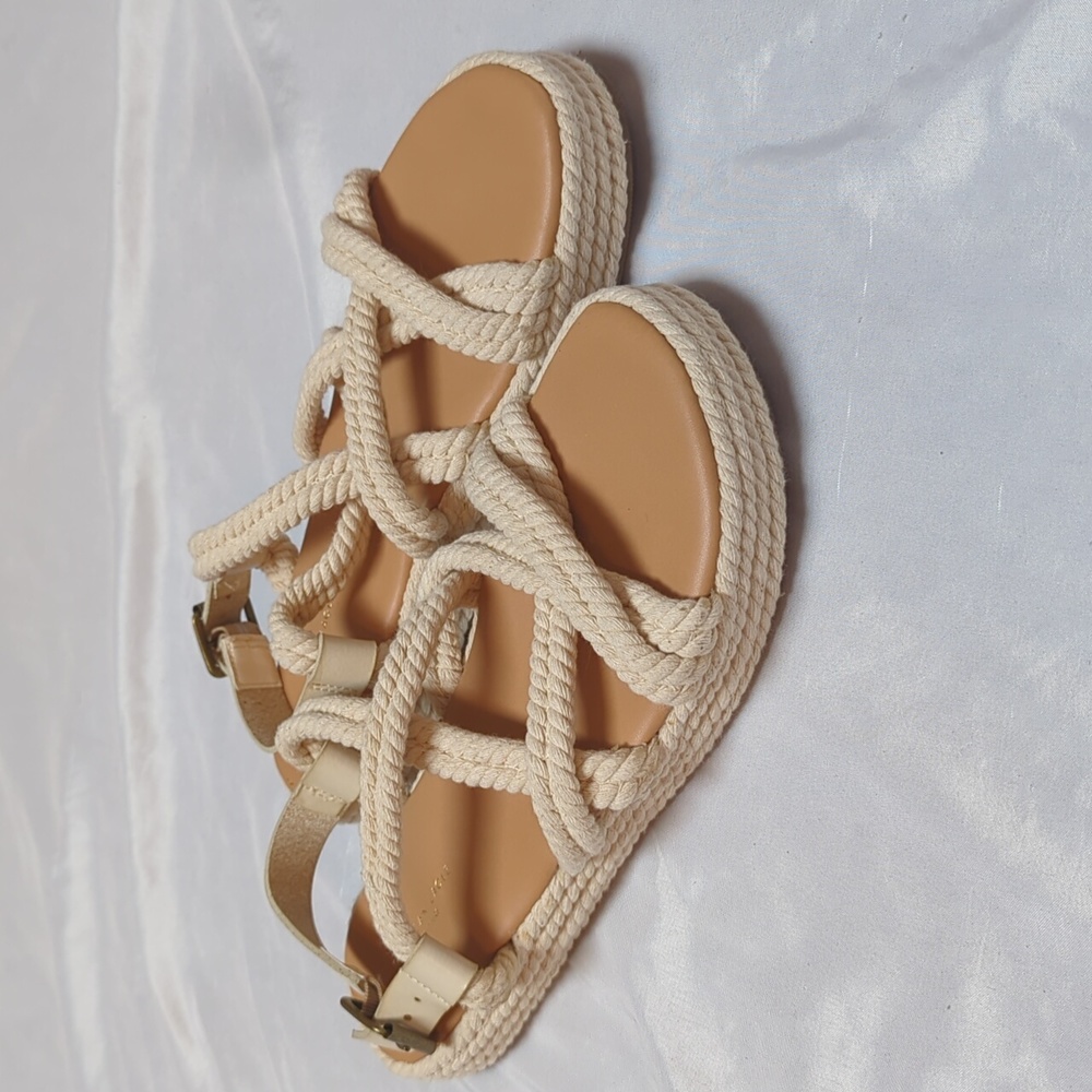 American Eagle Strappy Rope Platform Coastal Cowgirl Vacation Sandals